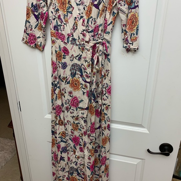 Boutique Floral Long Wrap Dress - Picture 2 of 5